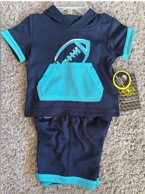✨$6✨NWT•Athletic Works• 2-pc Short Set | Blue | 3-6m